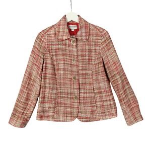 Norm Thompson Womens XS Tweed Blazer Jacket‎ Multicolor Career Business Feminine